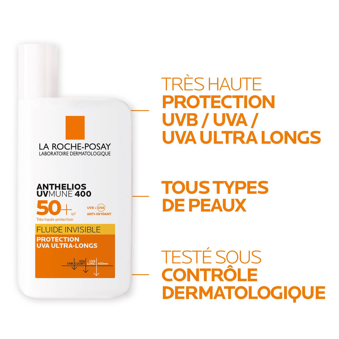 La Roche Posay Anthelios UVMUNE 400 Crème Solaire fluide invisible SPF50+