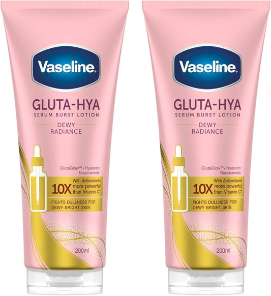 Vaseline Gluta-Hya Dewy Radiance Lotion Hydratante Serum Burst avec Antioxydants pour une Peau Douce et Radieuse, 300ml